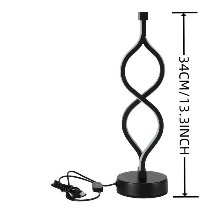 Lampe de bureau USB violette en forme de torsion créative, 1 pièce, décoration