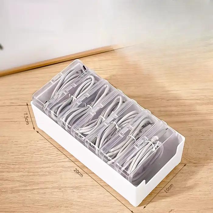 Boîte de rangement pour câbles avec 7 petits compartiments