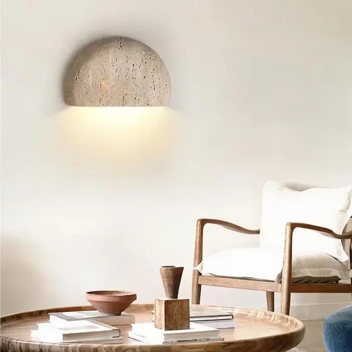 Pierre naturelle mur LED lumière nouveauté demi-cercle applique intérieure salon chambre escaliers allée