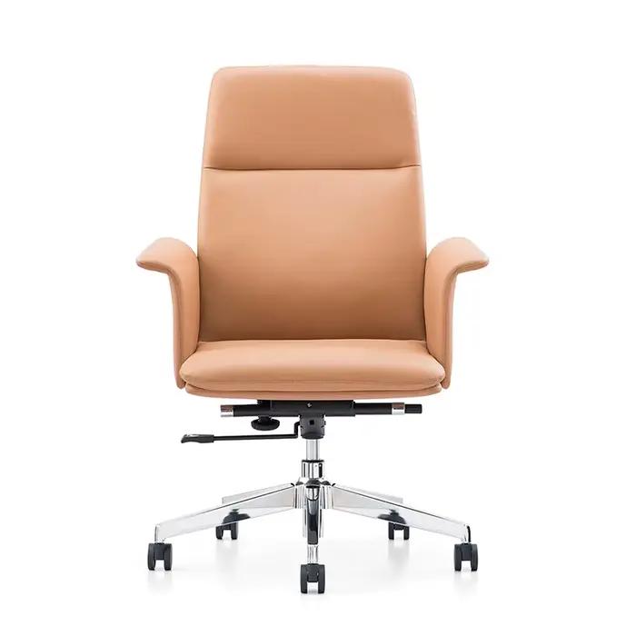 Chaise de bureau moderne de luxe pour patron dossier haut appui-tête confortable
