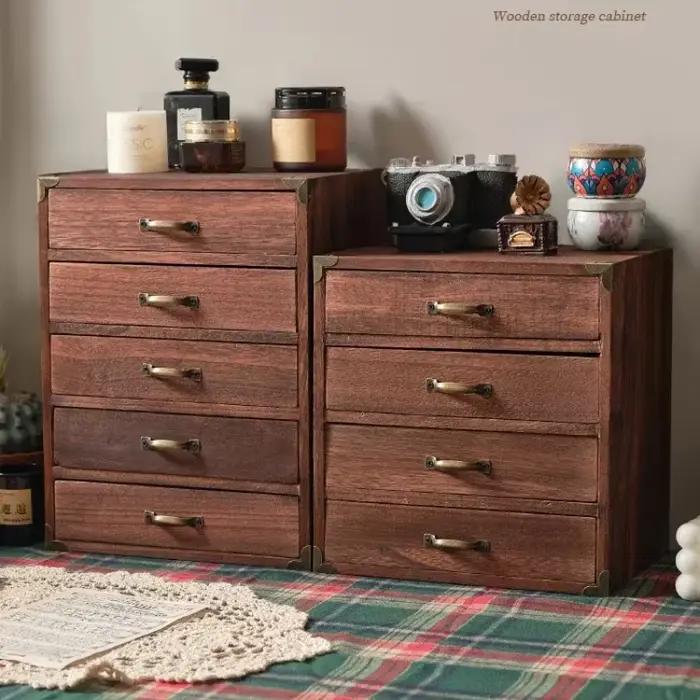 Boîte à pain multifonctionnelle en bois avec tiroirs brillants pour rangement élégant et efficace à la maison et au bureau occasions spéciales