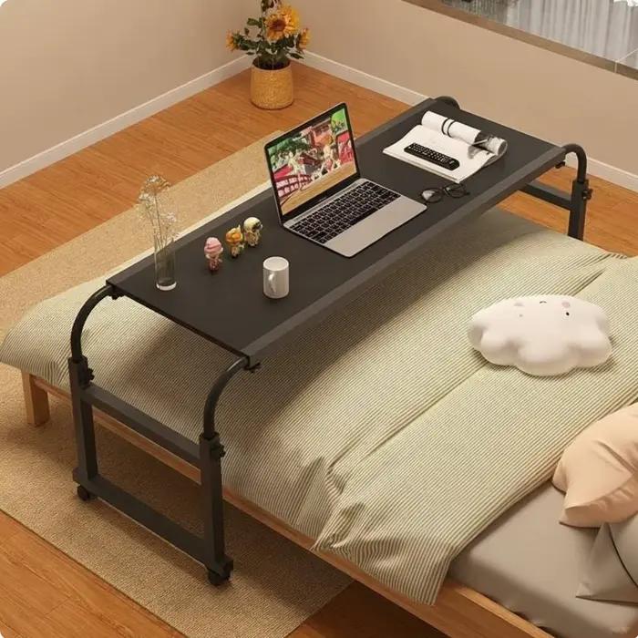 Bureau de chevet réglable en hauteur avec roulettes, table portable pour lit, poste de travail pour chambre, bureau ou salle d'étude