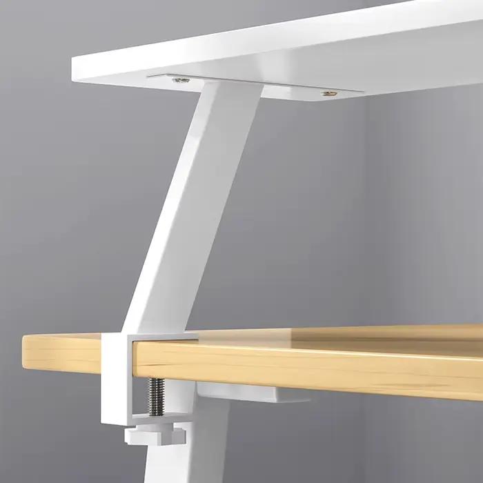 Organisateur de bureau polyvalent avec pince en U en métal – Support de rangement en bois robuste