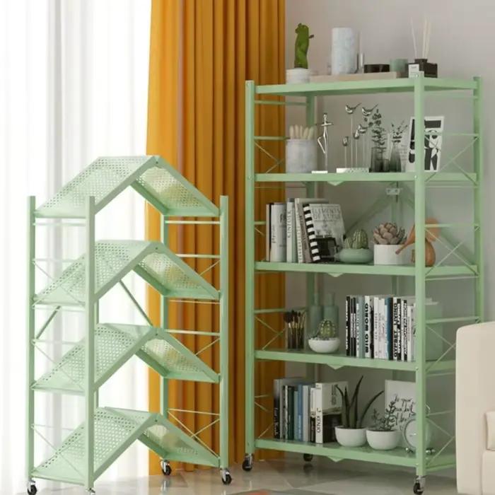 Support de rangement sur pied, chariot multicouche, organisateur, support métallique pliable et mobile, étagère de cuisine, accessoires de salle de bains