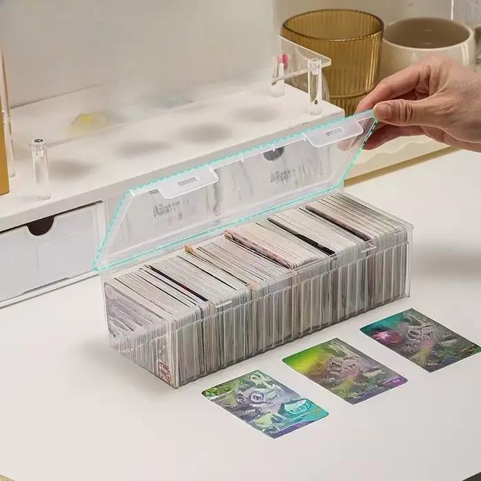 Boîte de rangement de cartes multi-compartiments avec couvercle
