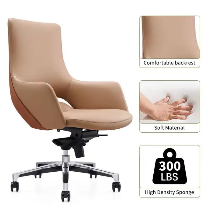 Chaise de bureau moderne en cuir PU