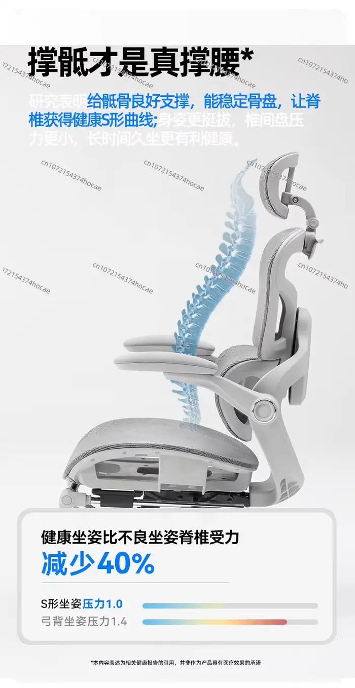 Chaise ergonomique 621 avec soutien lombaire et rotation 360 degrés pour bureau et espaces commerciaux