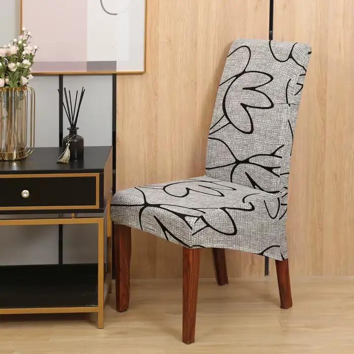 Housse de chaise à dossier haut et élastique universel