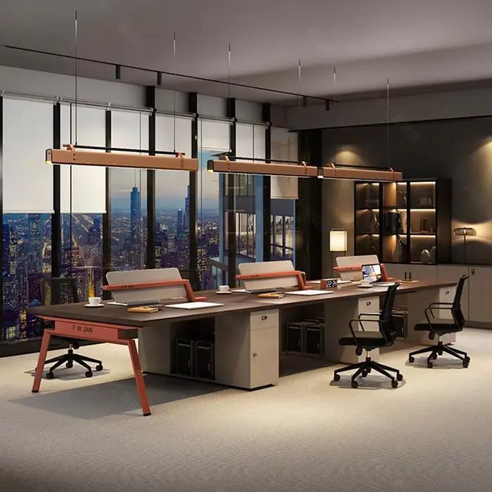 Bureau en panneau de bois MDF moderne avec écran multifonction pour bureau professionnel ou maison