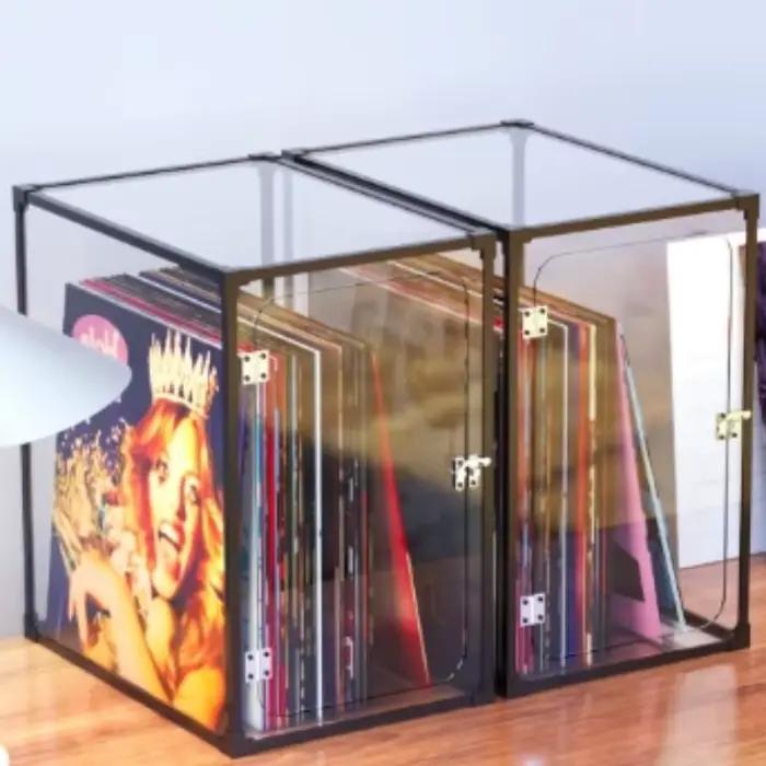 Boîte de rangement transparente à Six faces pour disques vinyles