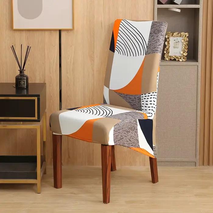 Housse de chaise à dossier haut et élastique universel