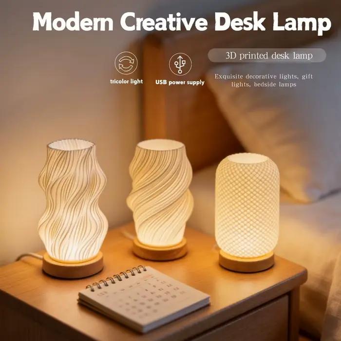 Lampe de bureau moderne et créative imprimée en 3D