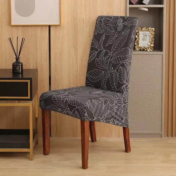 Housse de chaise à dossier haut et élastique universel