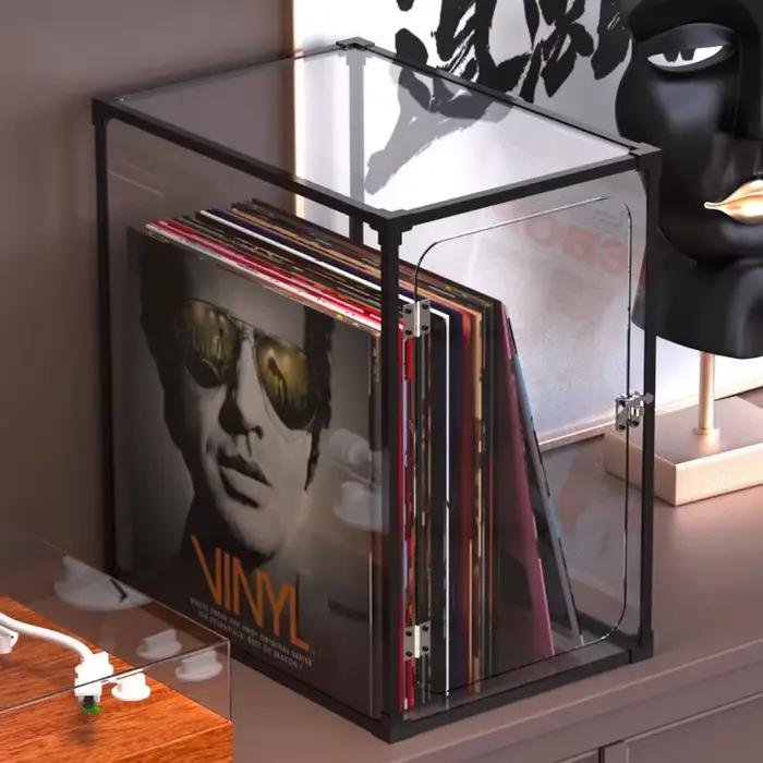 Boîte de rangement transparente à Six faces pour disques vinyles