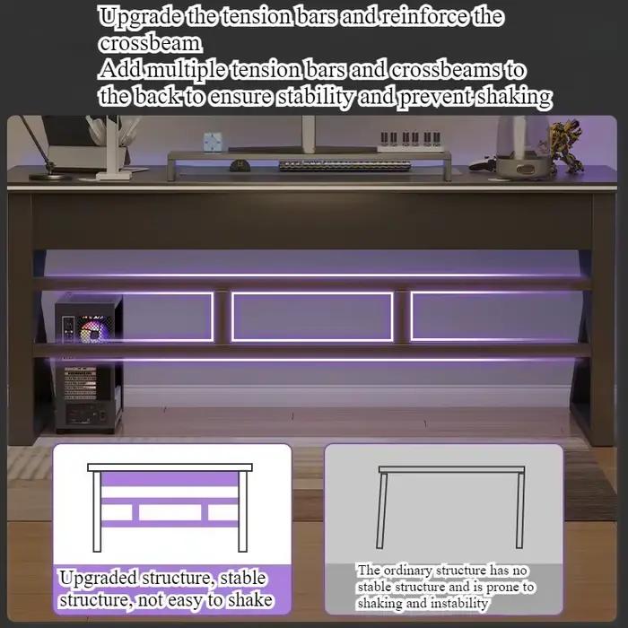 Bureau d'ordinateur, bureau à domicile, bureau d'étude pour étudiants, table de jeu simple pour e-sport, bureau de travail