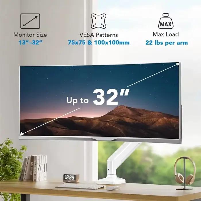 Support de bureau réglable pour un seul moniteur