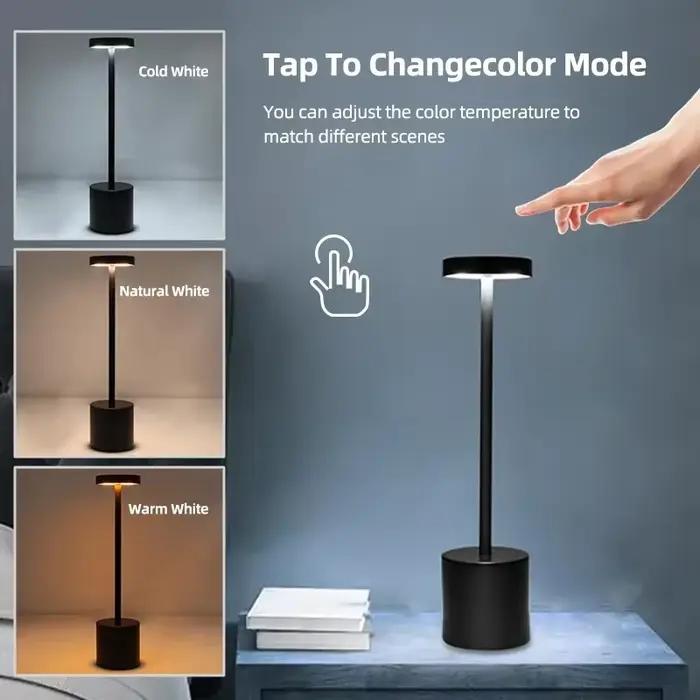 Lampe de bureau LED rechargeable avec abat-jour personnalisable en acrylique pour une ambiance douce et moderne chambre à coucher bureau maison