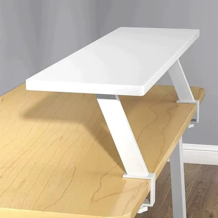 Organisateur de bureau polyvalent avec pince en U en métal – Support de rangement en bois robuste