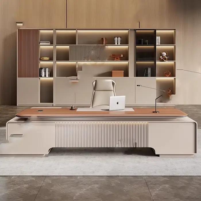 Présentoir artisanat bureau étagères d'ordinateur nordique gain de place design bureau grand long scrivania mobilier de bureau occasionnel professionnel style moderne élégant