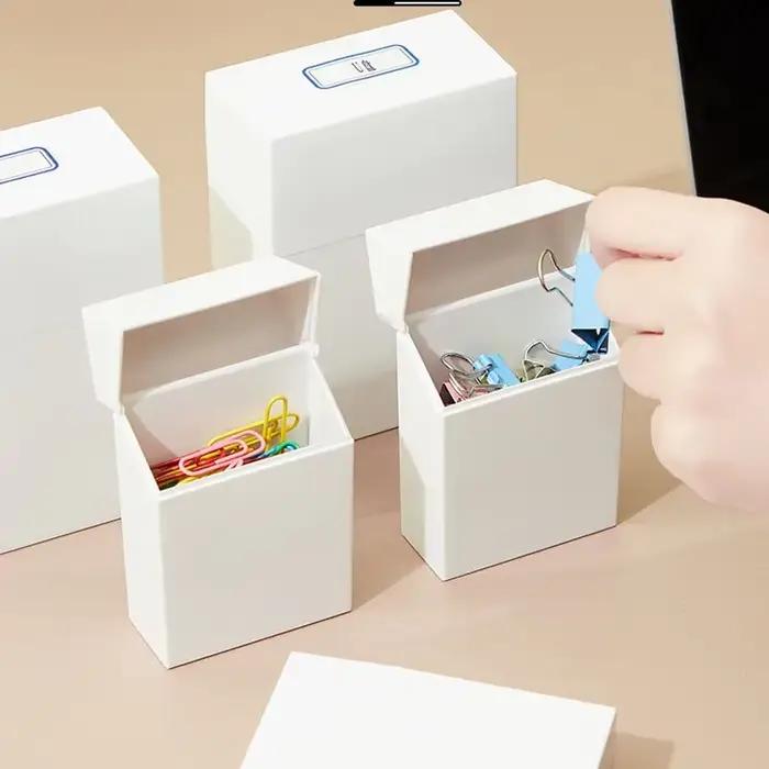Boîte de rangement de bureau à couvercle rabattable