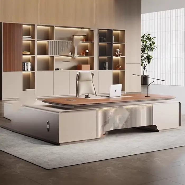 Présentoir artisanat bureau étagères d'ordinateur nordique gain de place design bureau grand long scrivania mobilier de bureau occasionnel professionnel style moderne élégant