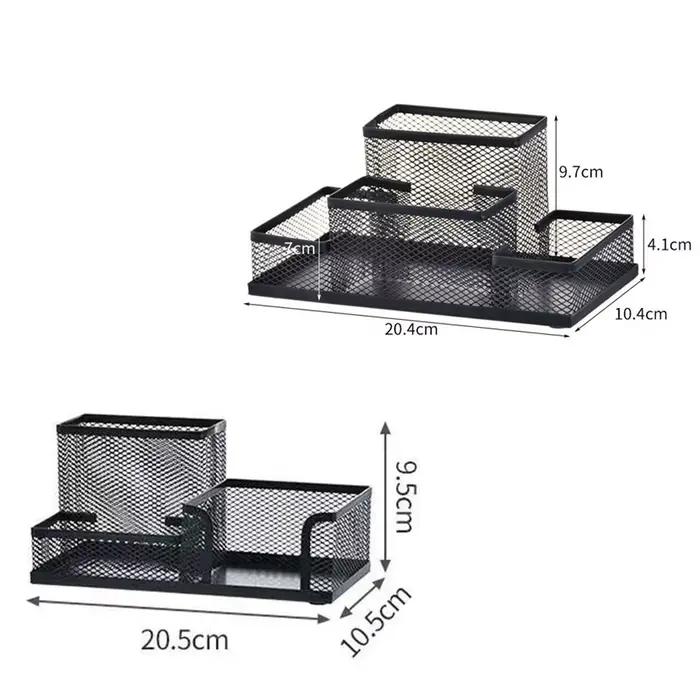 Boîte de rangement en maille métallique noire