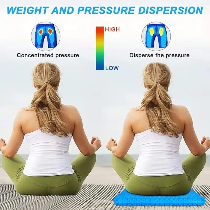 Coussin de siège en gel double épaisseur pour soulager la pression, coussin d'été respirant, confortable pour chaise de bureau, siège de voiture et fauteuil roulant, moderne et pratique pour longues périodes d'utilisation