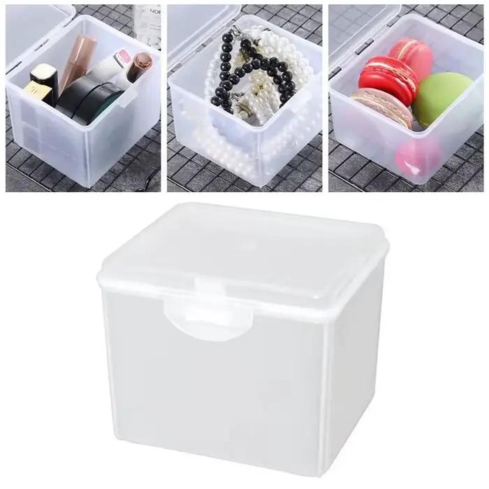 Boîte de rangement en plastique transparent avec couvercle