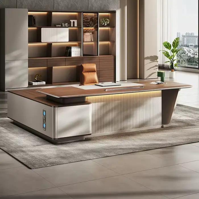 Mobilier de bureau L-shape moderne en bois massif avec deux tiroirs pour bureau et espace de travail efficace occasions spéciales et professionnels