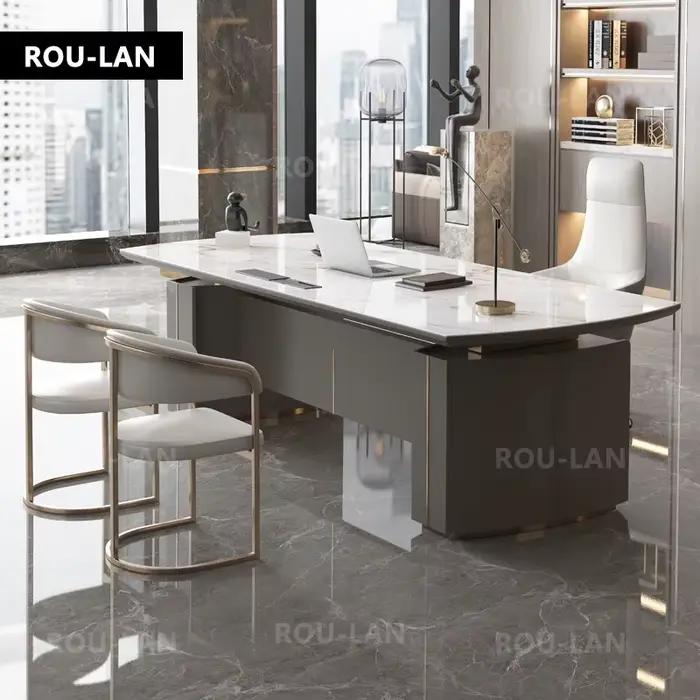 Chaises de bureau à panneau de roche brillant de luxe léger