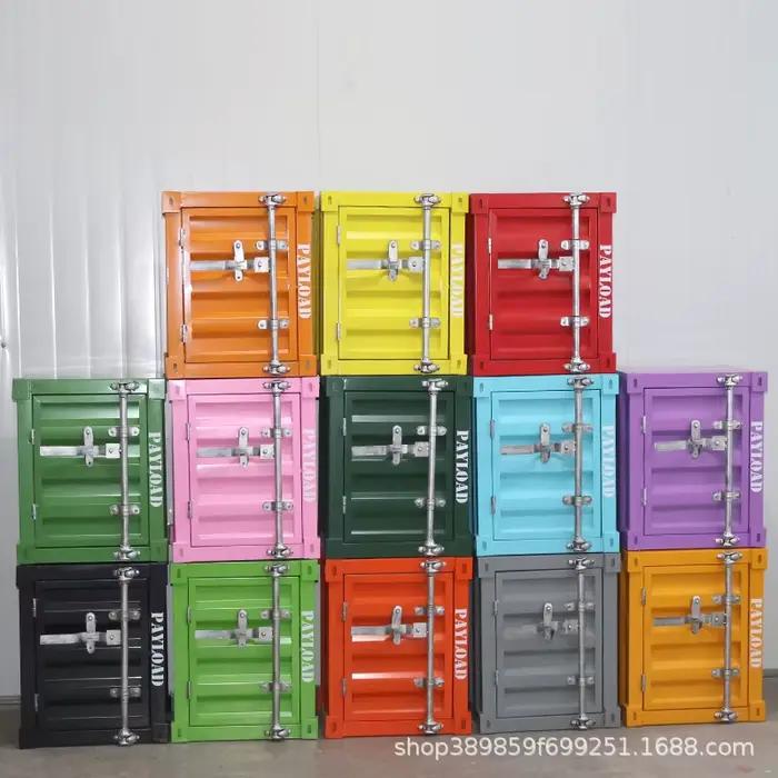 Armoire de rangement en métal style industriel pour chambre à coucher café table de chevet avec décoration de fenêtre meubles d'exposition