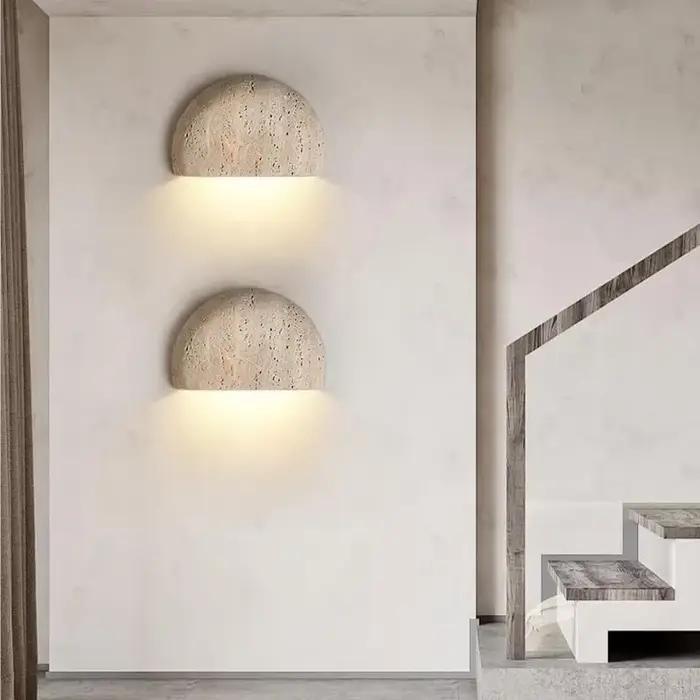 Pierre naturelle mur LED lumière nouveauté demi-cercle applique intérieure salon chambre escaliers allée