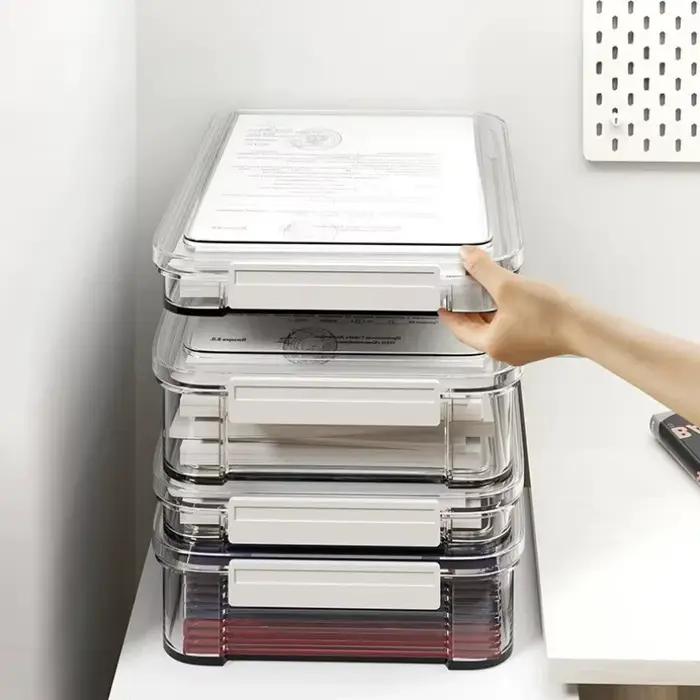 Nouvelle boîte de rangement de papier de bureau en acrylique Transparent