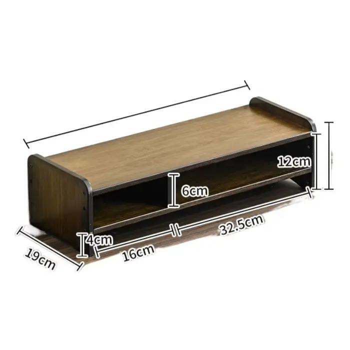 Organisateur de bureau design arrondi en bambou pour rangement ordonné et espace de travail harmonieux