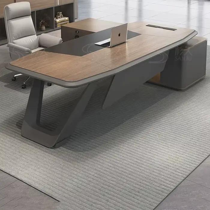 Bureau de travail moderne européen en bois avec tiroirs, idéal pour le gaming et la décoration, mobilier de luxe pour la maison