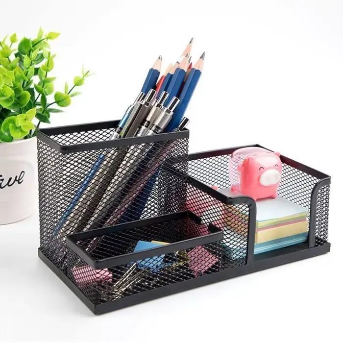 Boîte de rangement en maille métallique noire