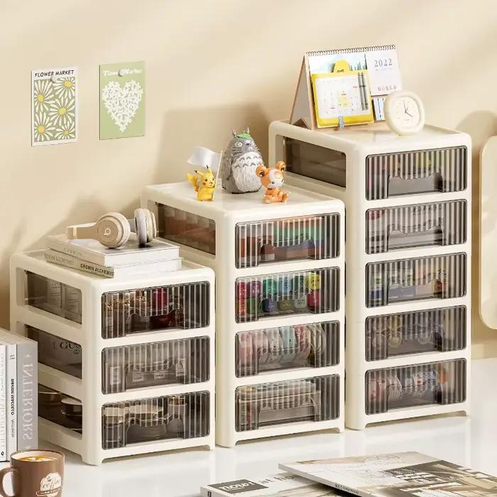 Boîte de rangement de bureau à tiroir, boîte d'organisation de fichiers de papeterie de bureau, coiffeuse, boîte de rangement de rouge à lèvres et de cosmétiques