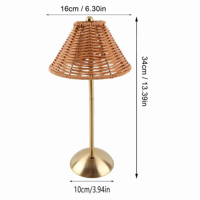 Lampe de table en rotin Boho sans fil 2W PC tissage