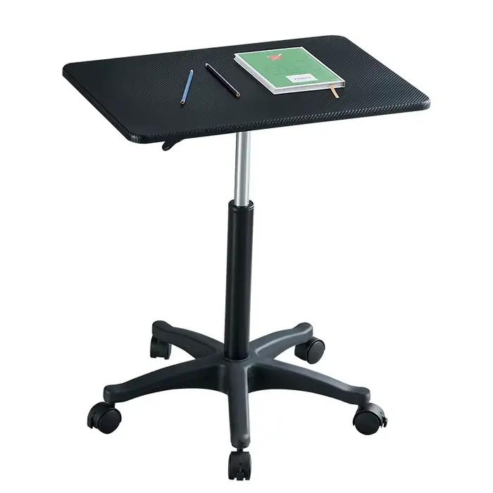 Bureau mobile réglable en hauteur avec grand plateau, poste de travail debout, table d'ordinateur rotative pour diffusion en direct