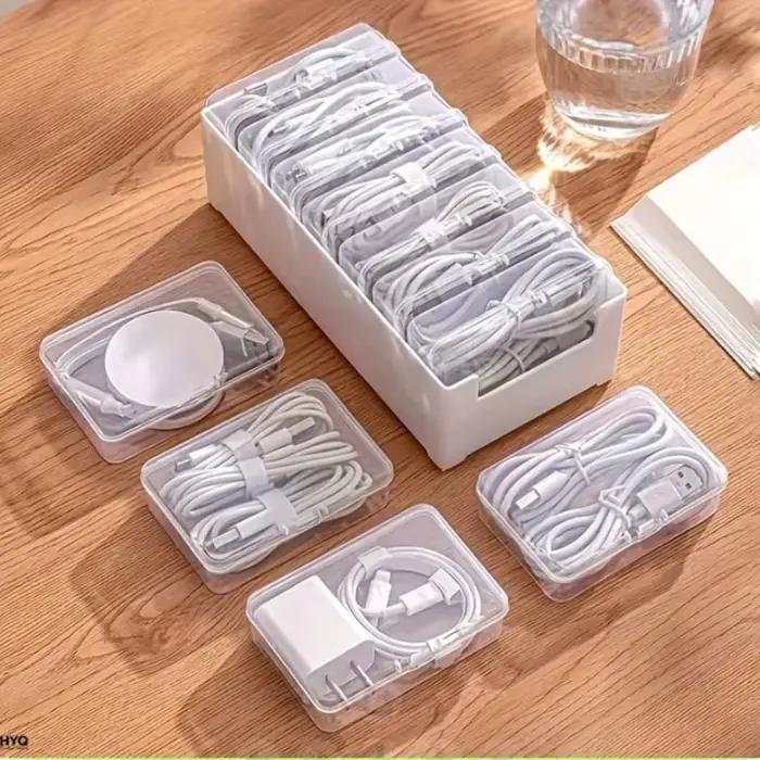Boîte de rangement pour câbles avec 7 petits compartiments