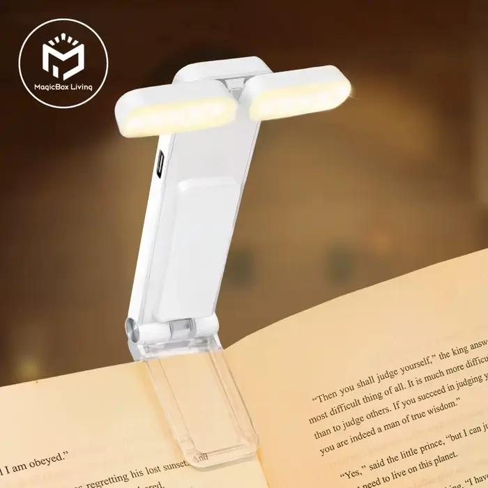 Lampe de lecture rechargeable USB lampe de marque-page portable à clipser LED pour lire la nuit au lit occasion spéciale détente romantique soirée amis