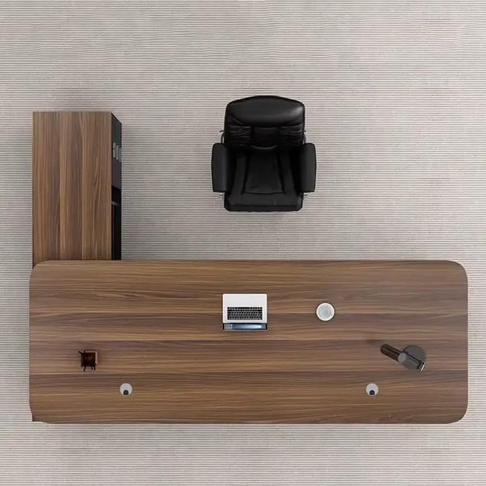 Bureau de direction de luxe en bois avec design moderne pour bureau de taille grande et petite, style vintage, mobilier tendance pour usage professionnel et personnel