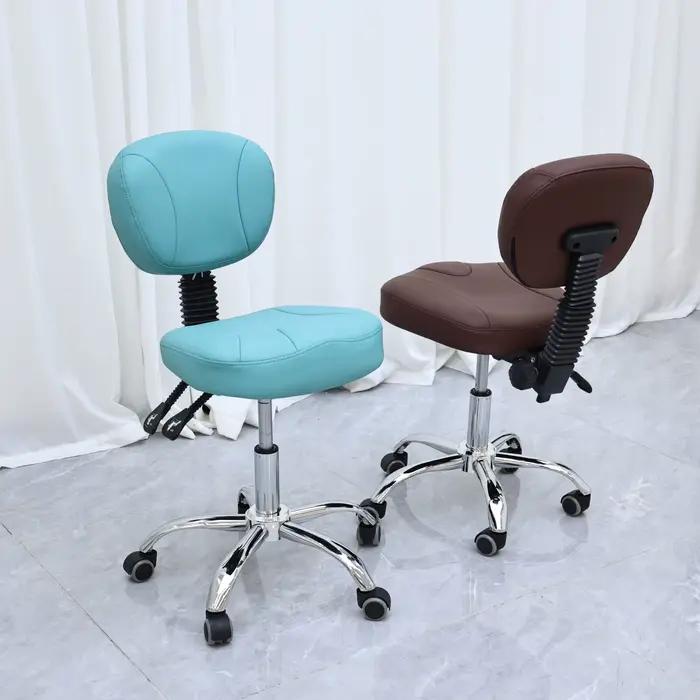 Tabouret de travail ergonomique à roulettes avec dossier