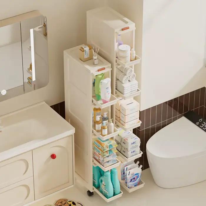 Armoire de rangement mobile mince, organisateur de tiroir étroit peu encombrant, conception polyvalente minimaliste pour cuisine/salle de bain/salon