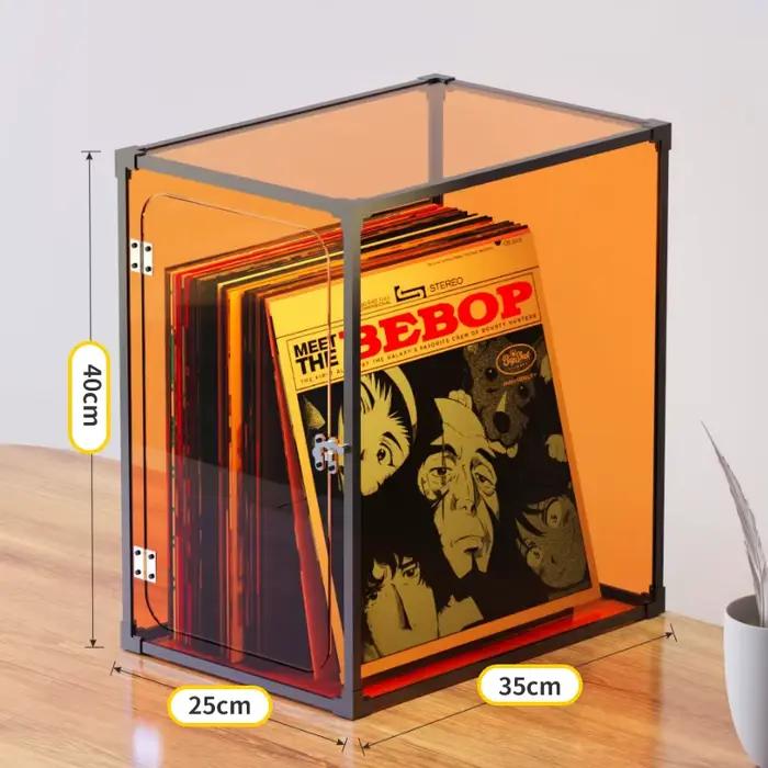 Boîte de rangement transparente à Six faces pour disques vinyles