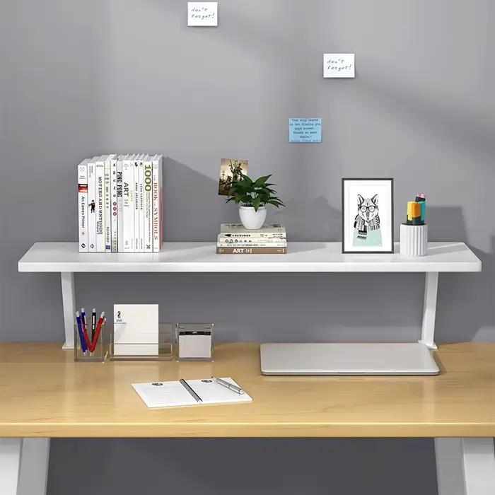 Organisateur de bureau polyvalent avec pince en U en métal – Support de rangement en bois robuste