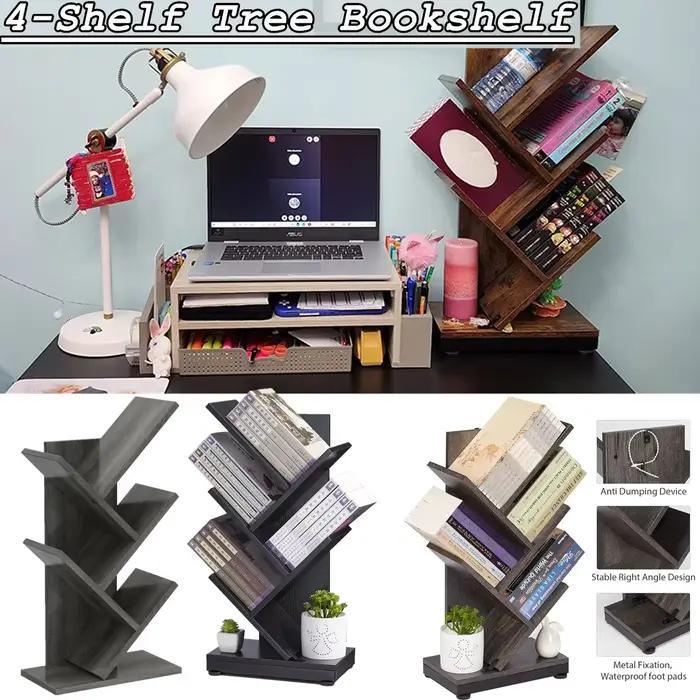 Bibliothèque en bois à 4 niveaux