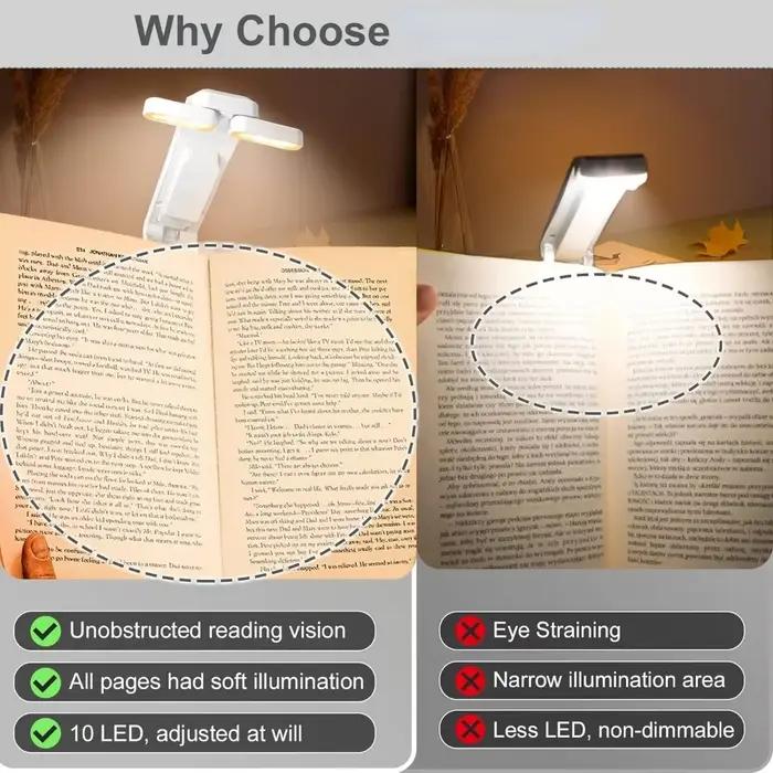 Lampe de lecture rechargeable USB lampe de marque-page portable à clipser LED pour lire la nuit au lit occasion spéciale détente romantique soirée amis