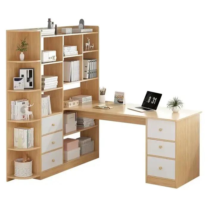 Bureau d'ordinateur avec étagères intégrées