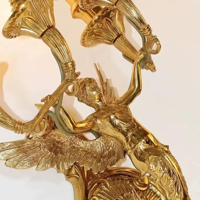 Lampes murales en cuivre sirène française pour salon chambre chevet appliques